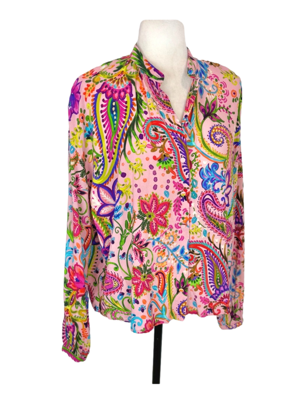 Tristan pink floral and paisley blouse